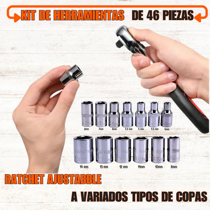 Kit de herramientas multiusos con 46 pzs