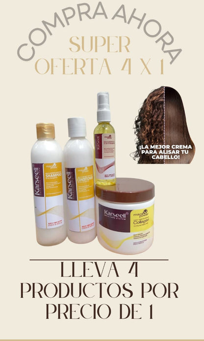 COMBO KARSEELL 4x1 Crema+Aceite+Shampoo+Acondicionador
