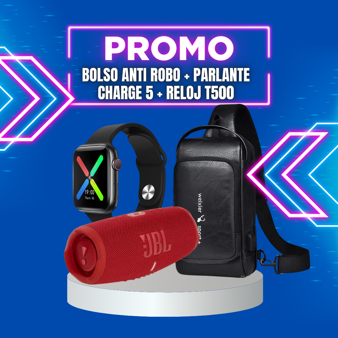 BOLSO ANTIROBO + ALTAVOZ + RELOG INTELIGENTE